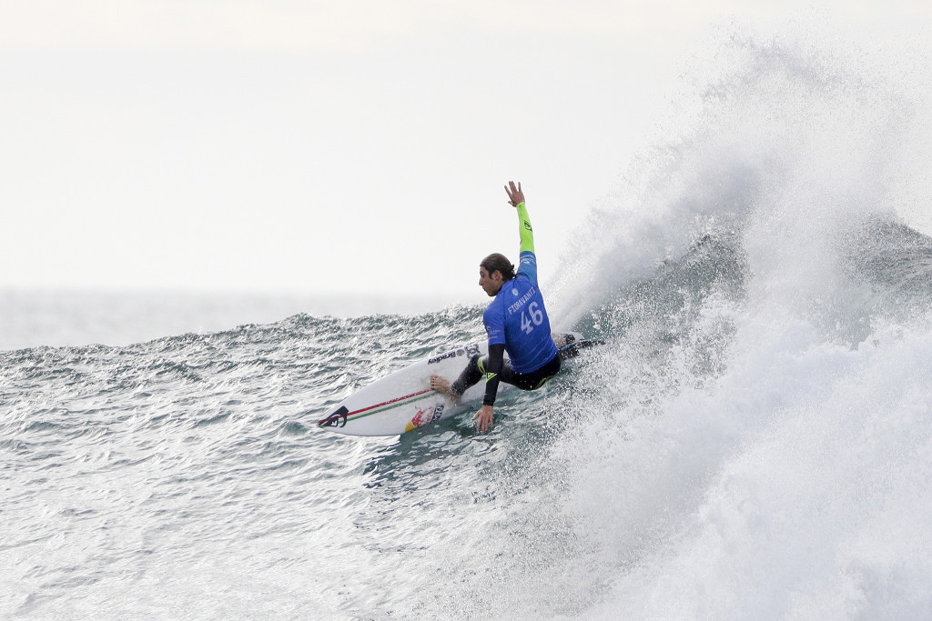 Rookie Leonardo Fioravanti of Italy finished equal 25th after placing second in Heat 3 of Round Two at the Rip Curl Pro Bells Beach.